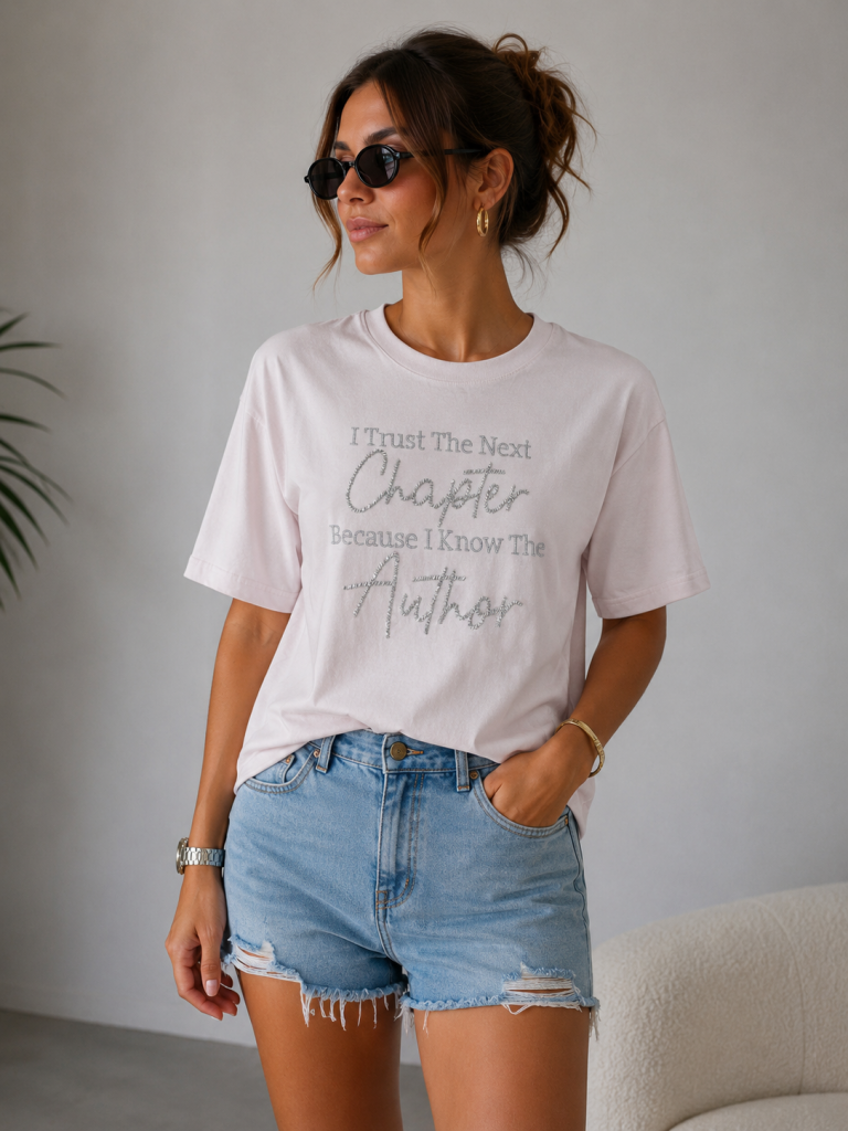 IT'S BASIC Baskılı T-shırt 5080 - pembe