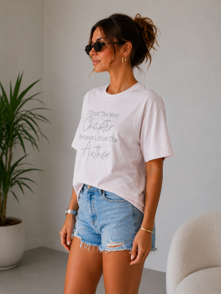 IT'S BASIC Baskılı T-shırt 5080 - pembe