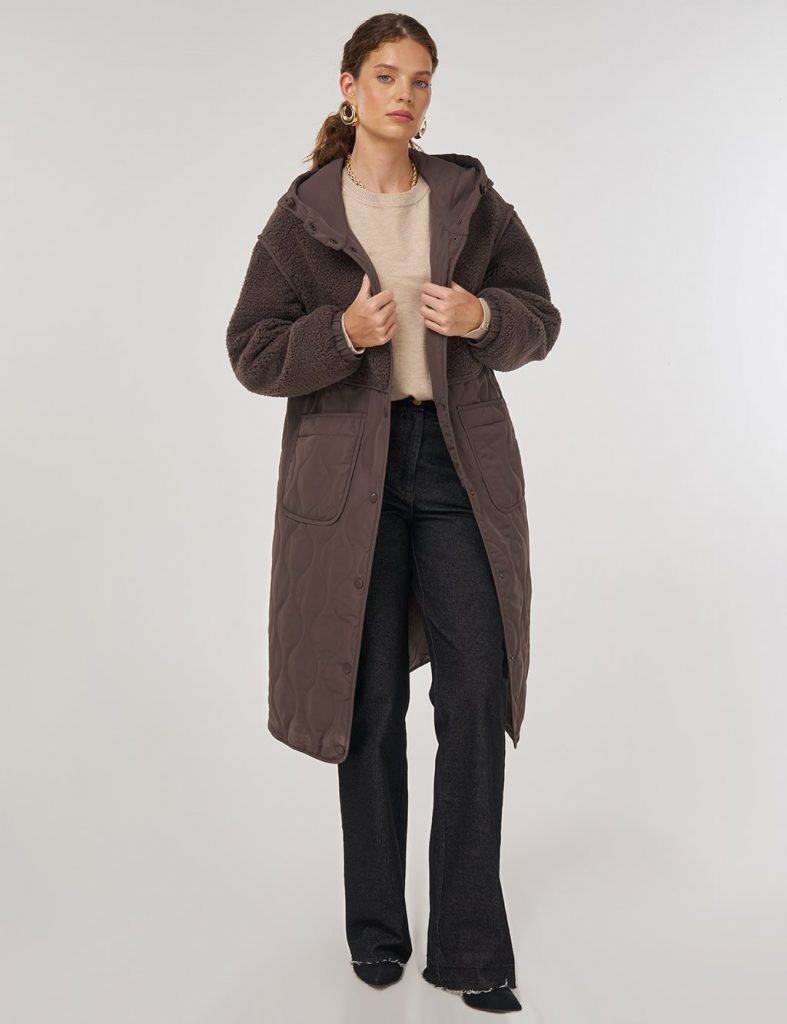 KAYRA Peluş Detaylı Anorak Mont 27352-26k - kahve