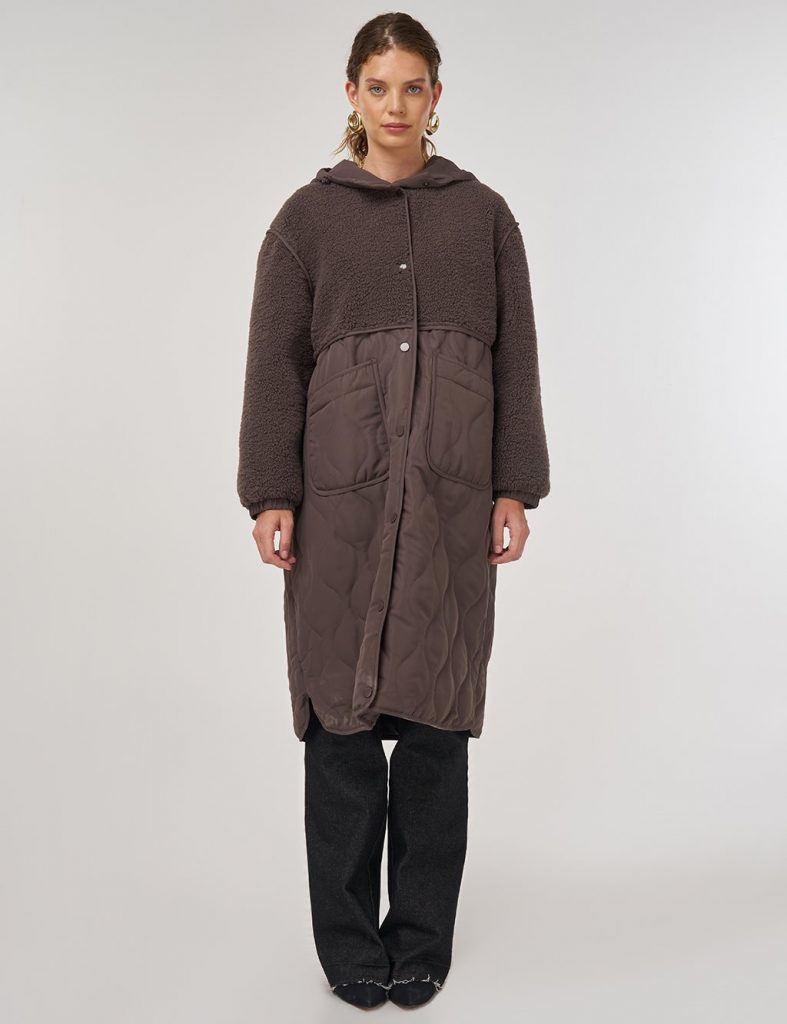 KAYRA Peluş Detaylı Anorak Mont 27352-26k - kahve
