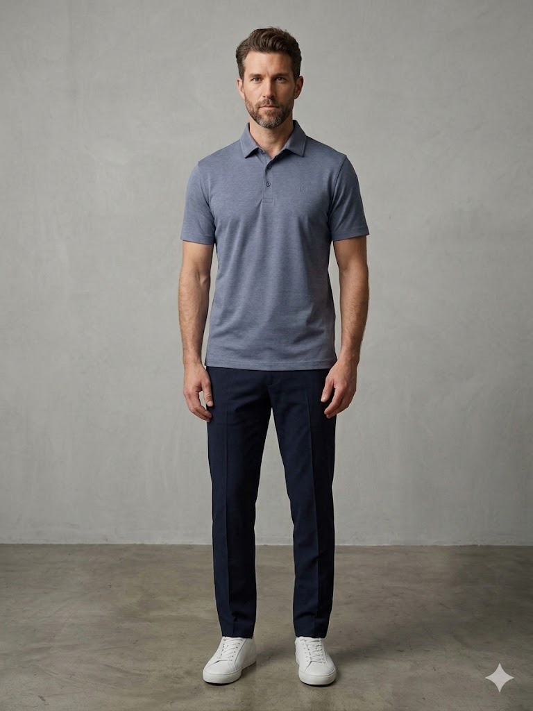 KİP Rahat Kalıp Kısa Kollu Likralı Örme Polo T-Shirt 10057 - İNDİGO