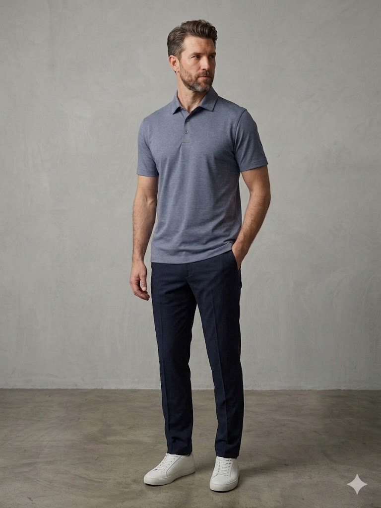 KİP Rahat Kalıp Kısa Kollu Likralı Örme Polo T-Shirt 10057 - İNDİGO