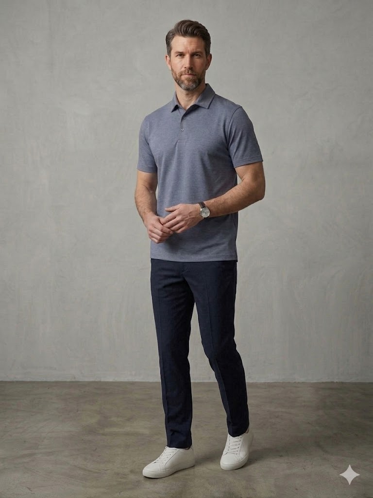 KİP Rahat Kalıp Kısa Kollu Likralı Örme Polo T-Shirt 10057 - İNDİGO