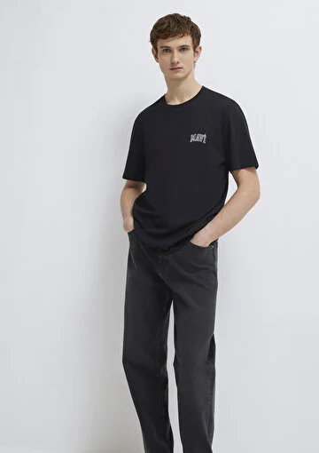 MAVİ Logo Baskılı T-Shirt M0611714-900 - Siyah
