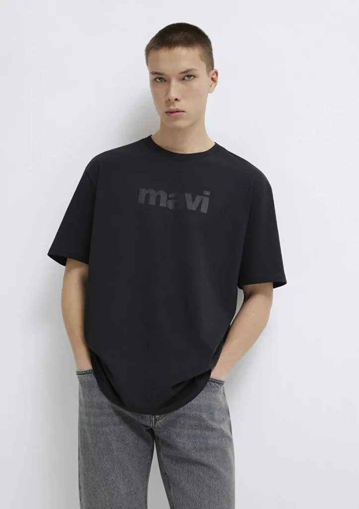 MAVİ Logo Baskılı Siyah T-Shirt M0611807-900 - Siyah