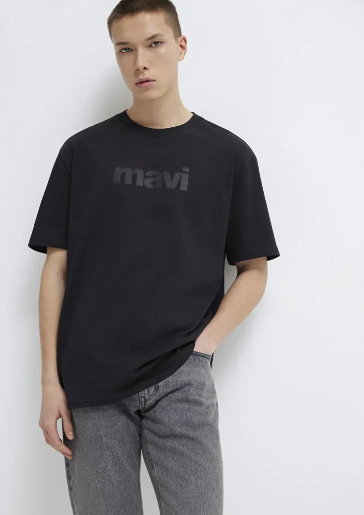 MAVİ Logo Baskılı Siyah T-Shirt M0611807-900 - Siyah