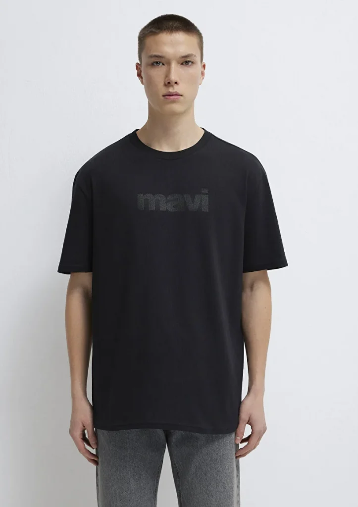 MAVİ Logo Baskılı Siyah T-Shirt M0611807-900 - Siyah