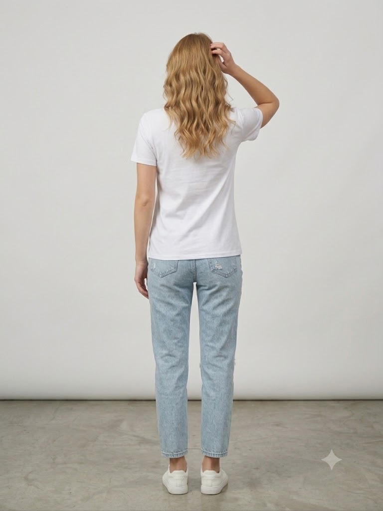 ONİX Pamuklu Bisiklet Yaka Ördek ve Limon Baskılı T-Shirt 2226-131 - Beyaz