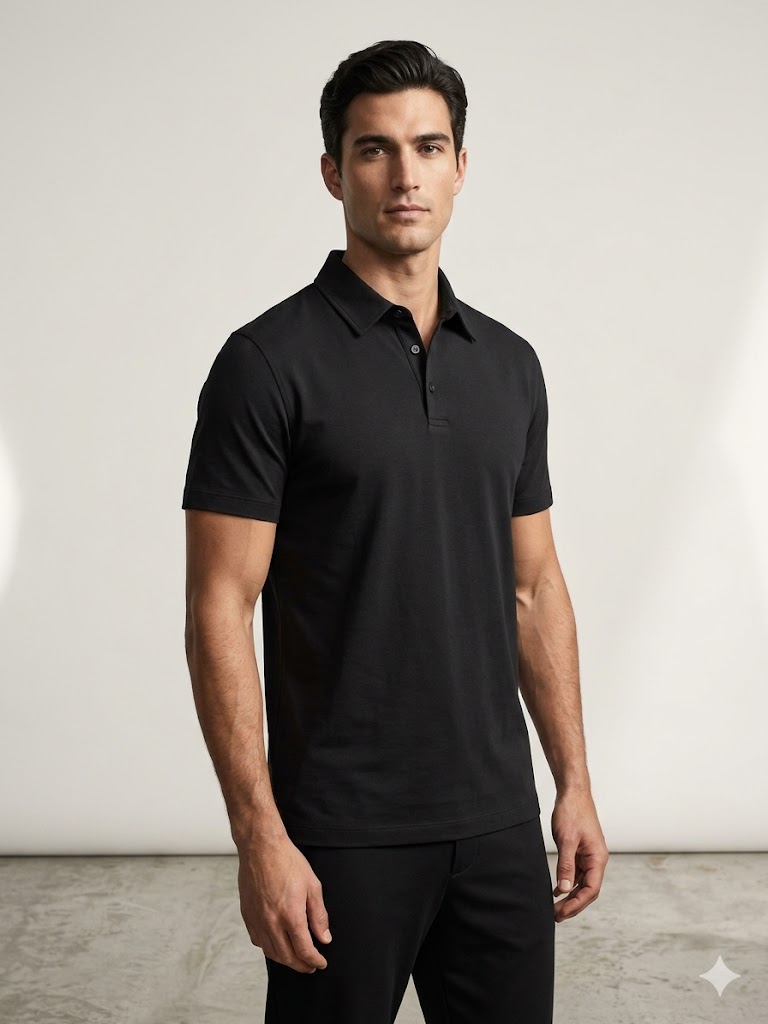 VAGANZA Erkek Polo Yaka T-Shirt Slim Fit 2036 - Siyah