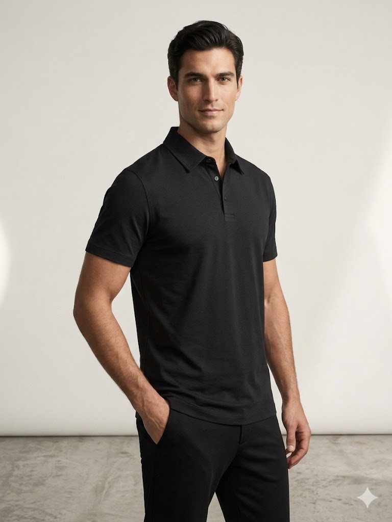 VAGANZA Erkek Polo Yaka T-Shirt Slim Fit 2036 - Siyah