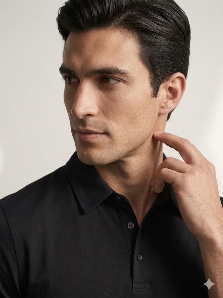 VAGANZA Erkek Polo Yaka T-Shirt Slim Fit 2036 - Siyah