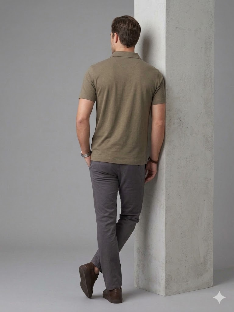 VAGANZA Erkek Polo Yaka T-Shirt Slim Fit 2036 - VİZON