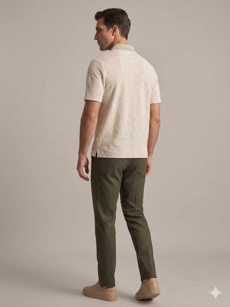 XINT Polo Yaka Dokulu Kısa Kollu T-Shirt 502358 - naturel