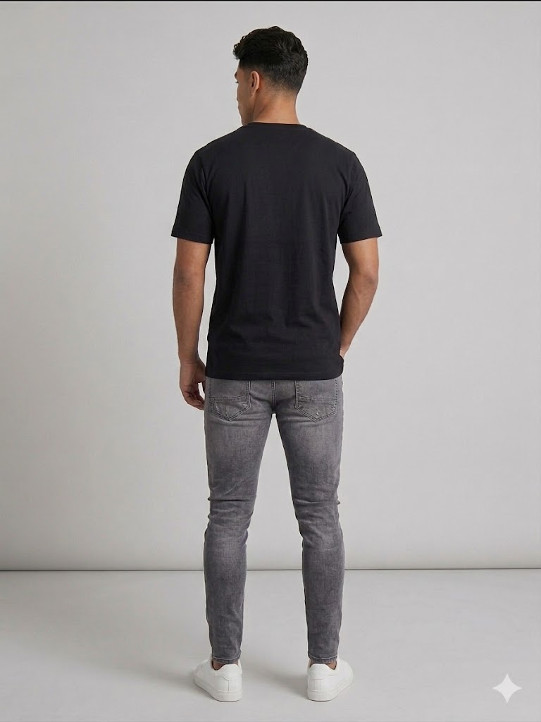 XINT Erkek Bisiklet Yaka T-Shirt 502365 - Siyah