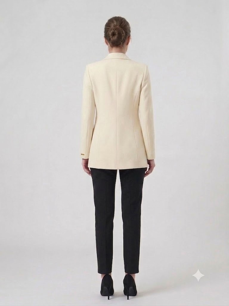 BEETHOVEN KADELLİ Kruvaze Yaka Klasik Kesim Blazer Ceket 56475 - EKRU