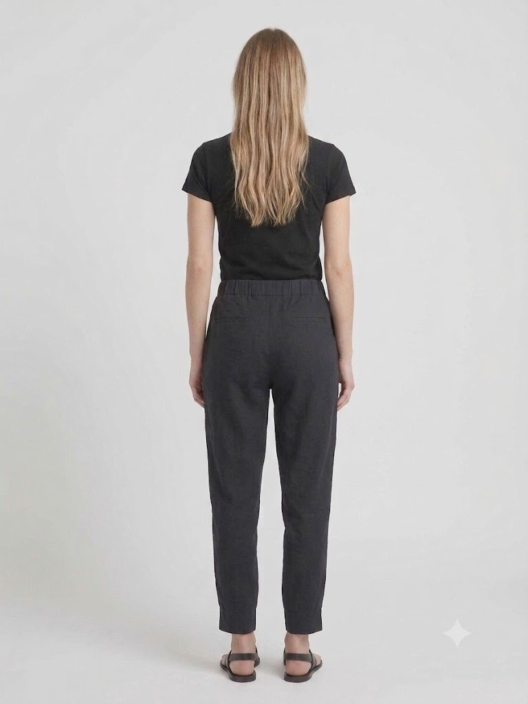 DAİDO Bağcıklı Beli Lastikli Casual Pantolon 03111 - Siyah