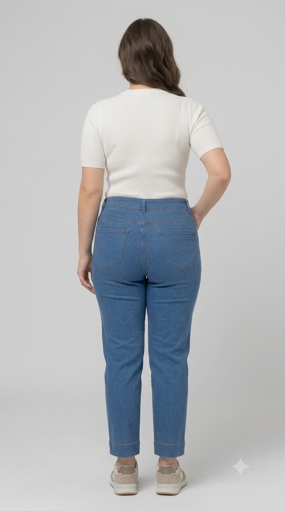 ERCAN AKDENİZ Beli Lastikli Çimalı Büyük Beden Denim Pantolon 6005