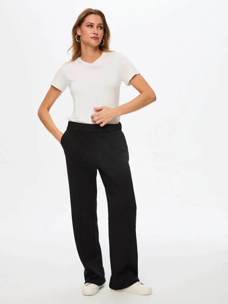 FAİK SÖNMEZ Önü Dikiş Detaylı Wide Leg Fit Eşofman Alt  002