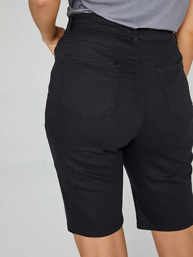 FAİK SÖNMEZ Normal Bel Slim Fit Şort 00061 B.B - Siyah