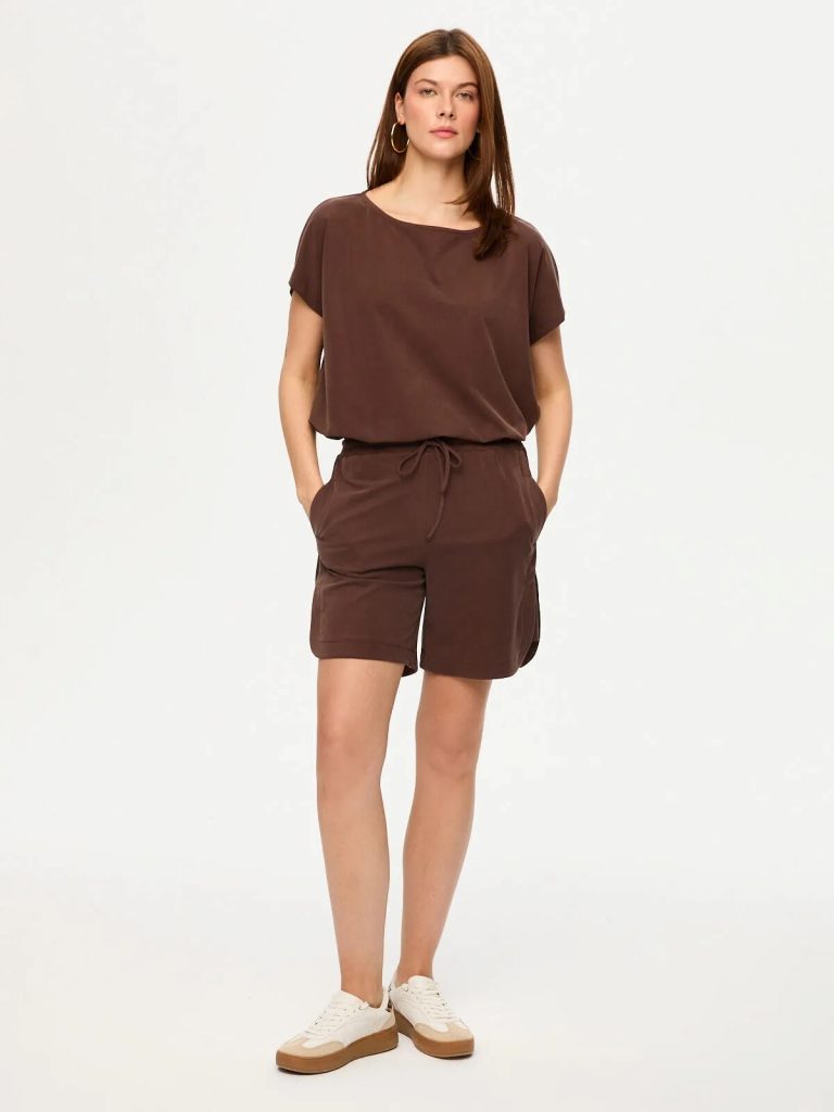 FAİK Tencelli Örme Comfort Şort  SRT010 - kahve