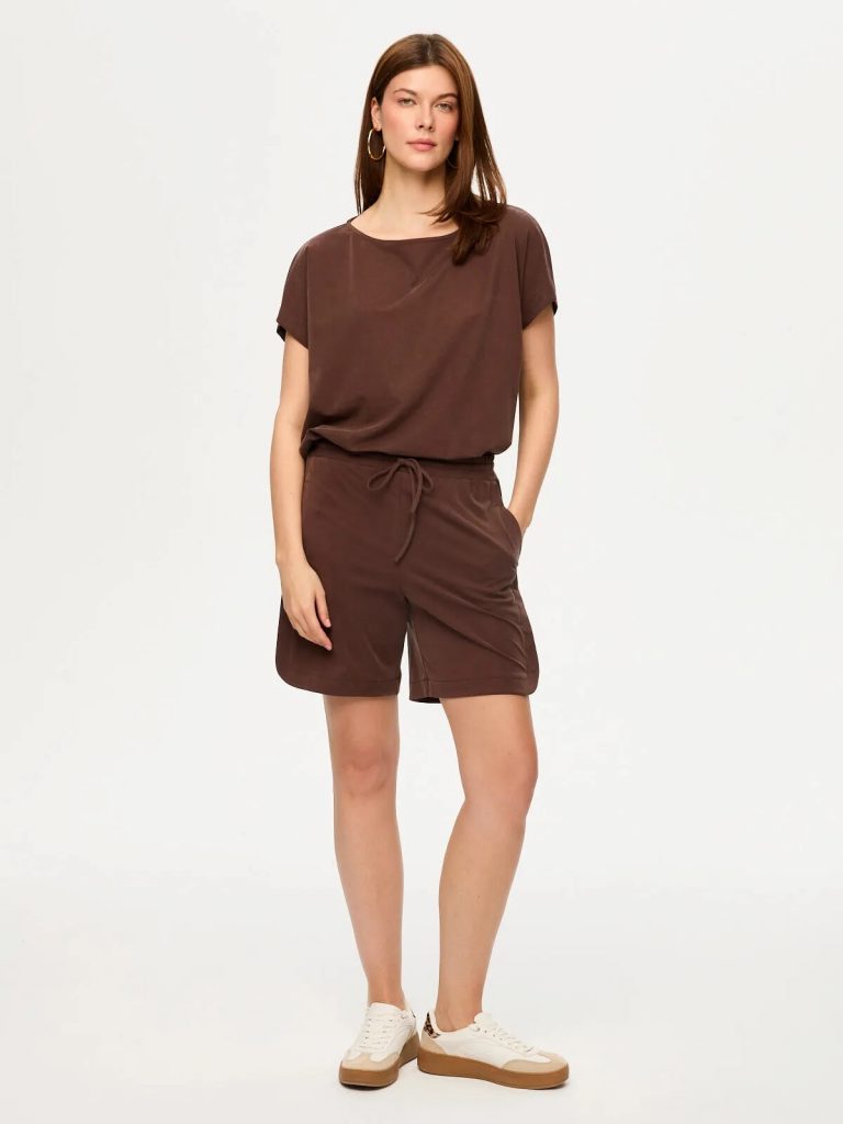 FAİK Tencelli Örme Comfort Şort  SRT010 - kahve