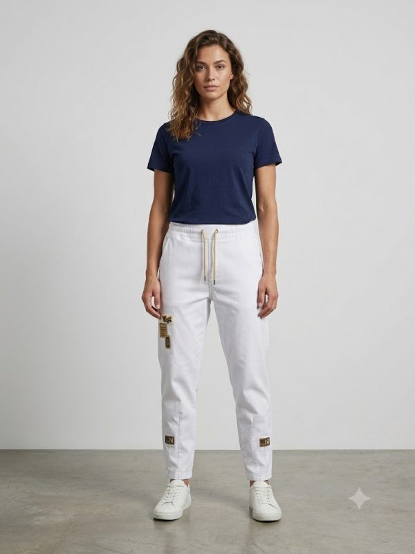 LAMAX Beyaz Bağcıklı Jogger Pantolon 4511