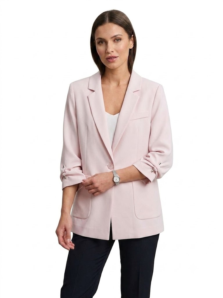 MARE Tek Düğmeli Kıvrık Kollu Blazer Ceket  301 - PUDRA