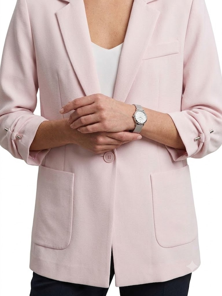 MARE Tek Düğmeli Kıvrık Kollu Blazer Ceket  301 - PUDRA