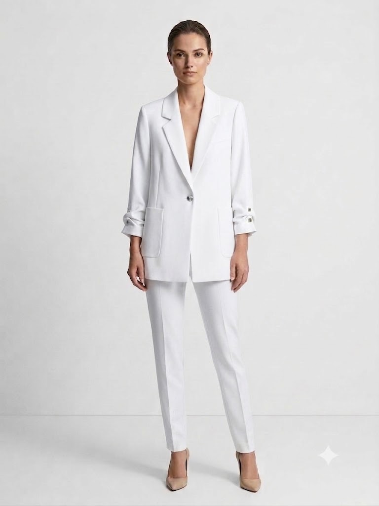 MARE SOLE Duble Kol Cepli Blazer Ceket 601 - Beyaz