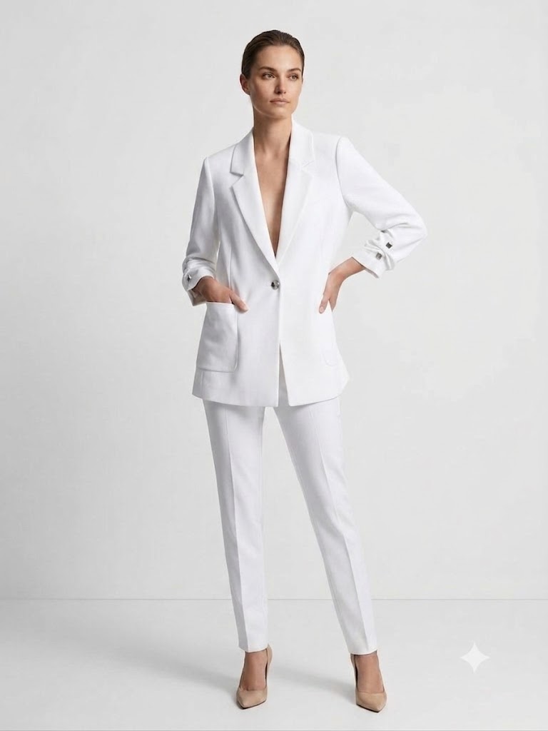 MARE SOLE Duble Kol Cepli Blazer Ceket 601 - Beyaz