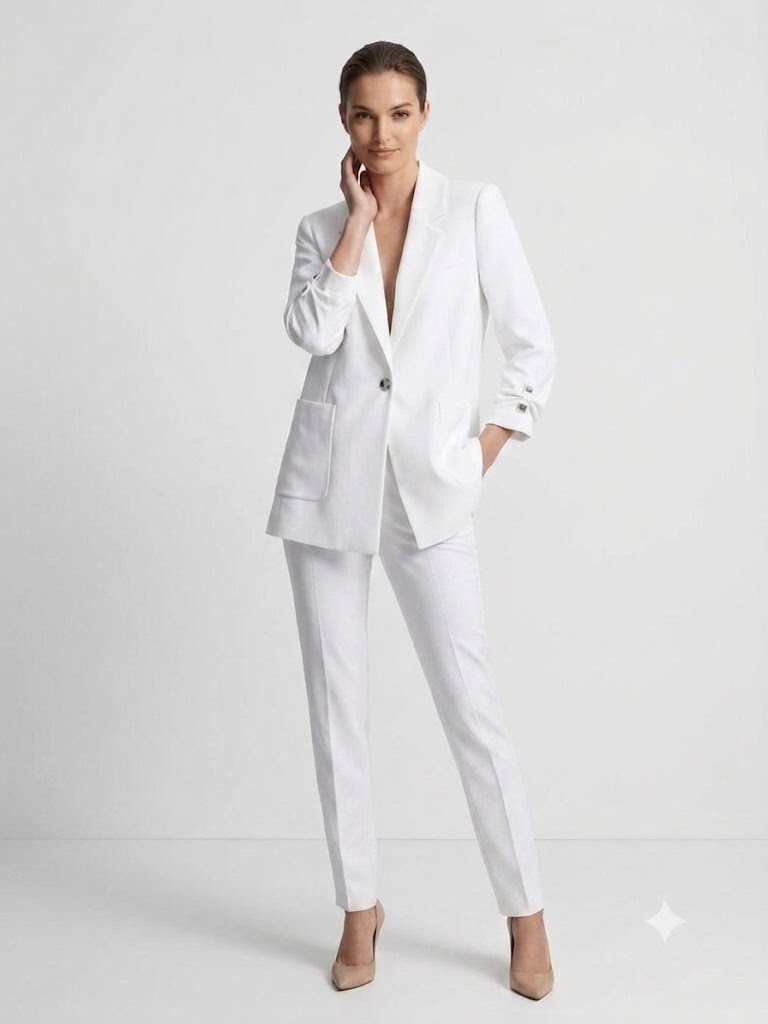 MARE SOLE Duble Kol Cepli Blazer Ceket 601 - Beyaz