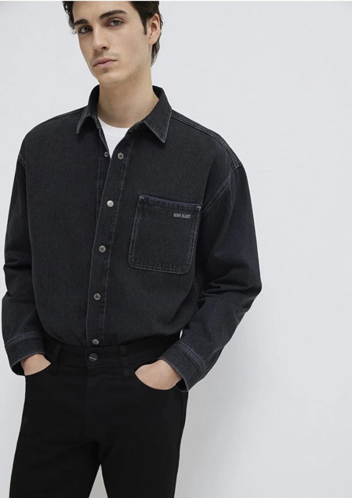 MAVİ Aidan Mavi Black Antrasit Jean Gömlek M0210588-85622