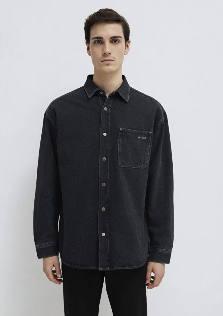 MAVİ Aidan Mavi Black Antrasit Jean Gömlek M0210588-85622