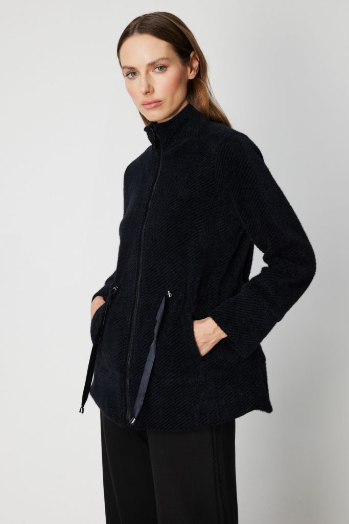 ON TRİKO Beli Bağcıklı Dik Yaka Mont 66721