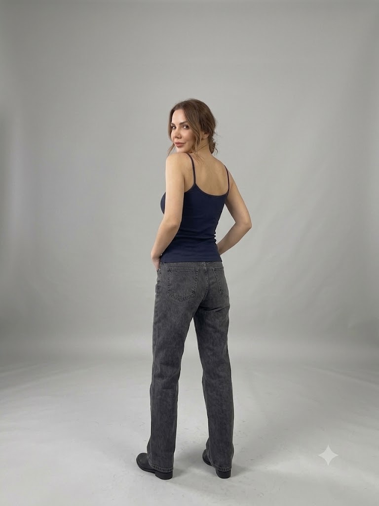 ON TRİKO İp Askılı Basic Bluz 71566 - Lacivert