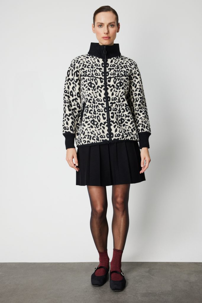 ON TRİKO Dik Yaka Leopar Desenli Hırka 60942