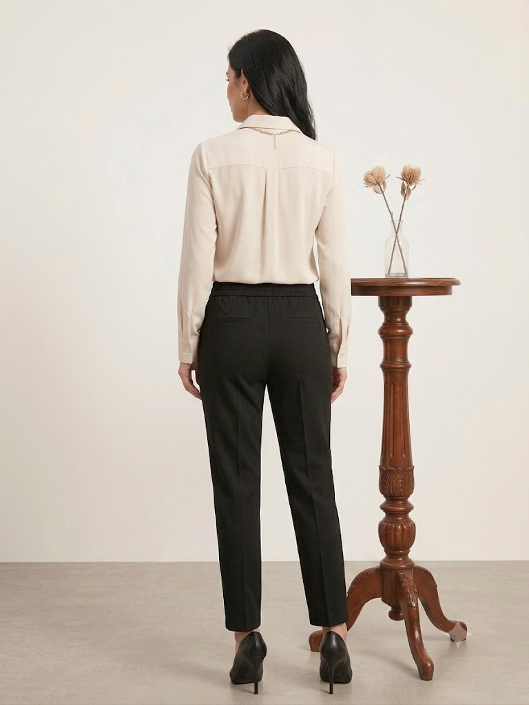 ON TRİKO Siyah Beli Lastikli Bağcıklı Casual Eşofman Pantolon 46129 - Siyah