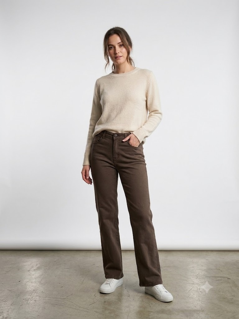 ONİX Düz Kesim Jean Pantolon 8802OE - kahve
