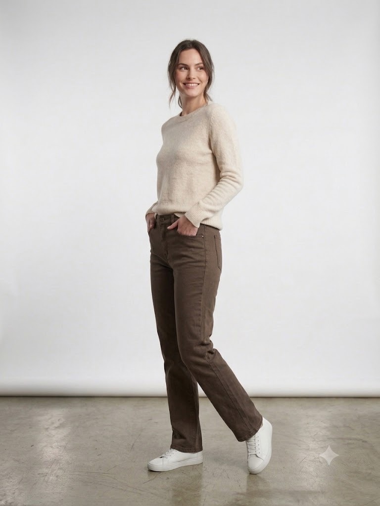 ONİX Düz Kesim Jean Pantolon 8802OE - kahve