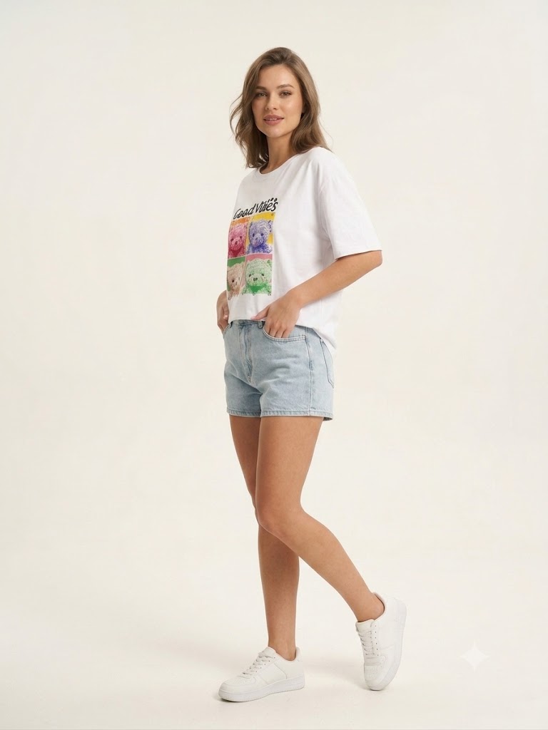 ONİX Basic Baskılı T-Shirt 59211 - Beyaz