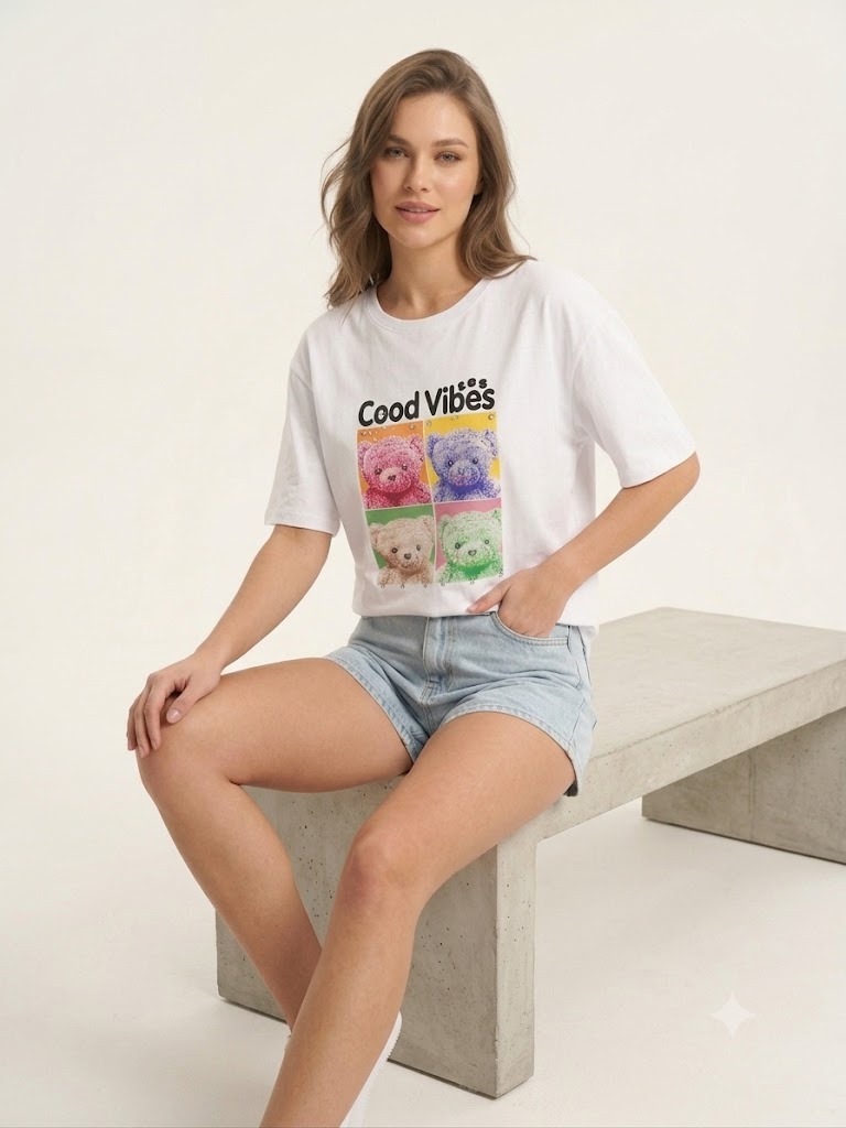 ONİX Basic Baskılı T-Shirt 59211 - Beyaz