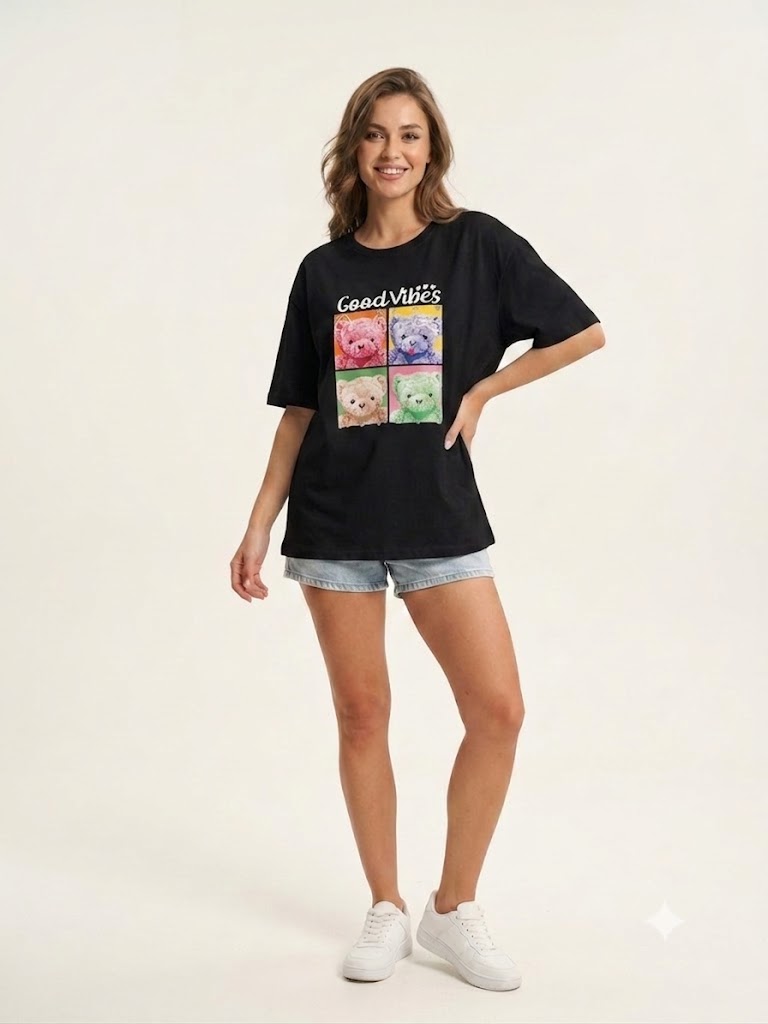 ONİX Basic Baskılı T-Shirt 59211 - Siyah