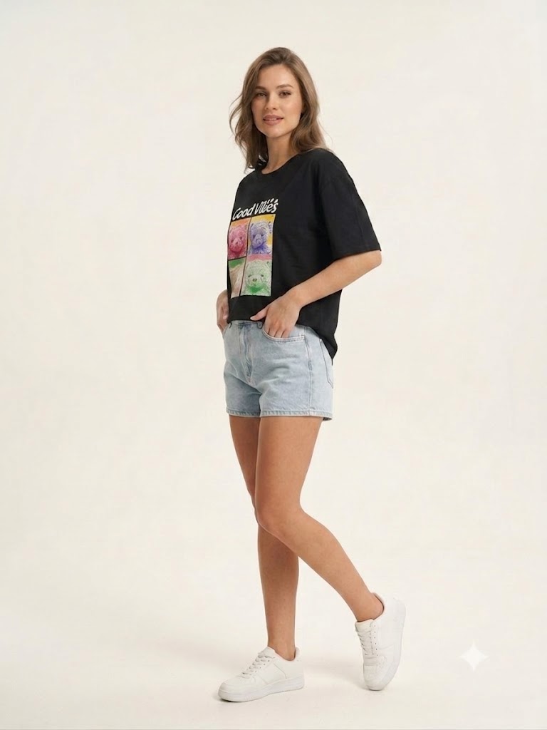 ONİX Basic Baskılı T-Shirt 59211 - Siyah