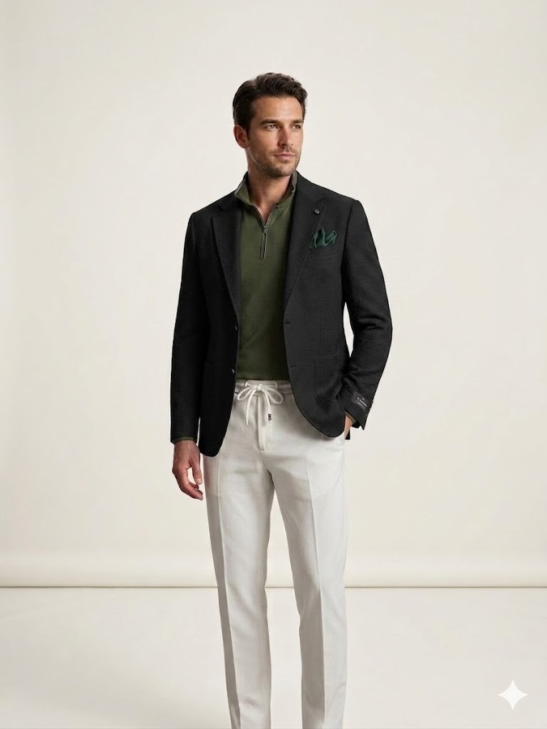 SİR CEKET Erkek Slim Fit Tek Düğme Blazer 3033 - Siyah