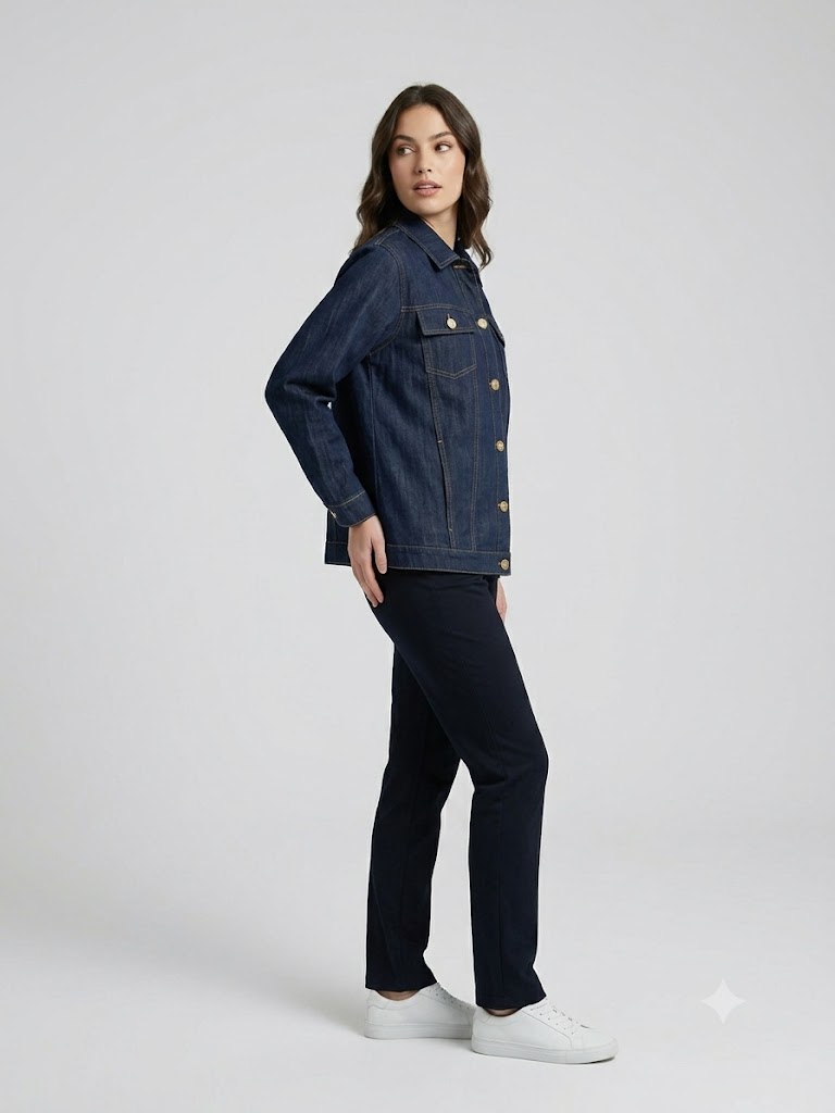 TOLGA SARAÇOĞLU Premium Denim Kadın Ceket 50166 - Lacivert