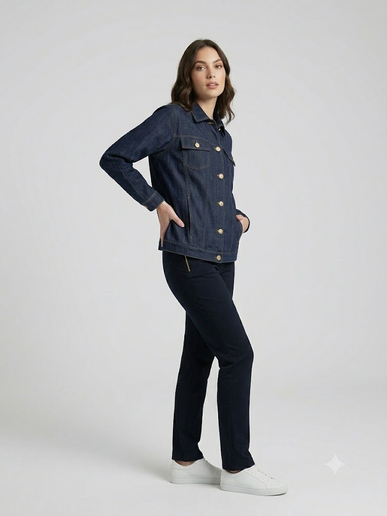 TOLGA SARAÇOĞLU Premium Denim Kadın Ceket 50166 - Lacivert