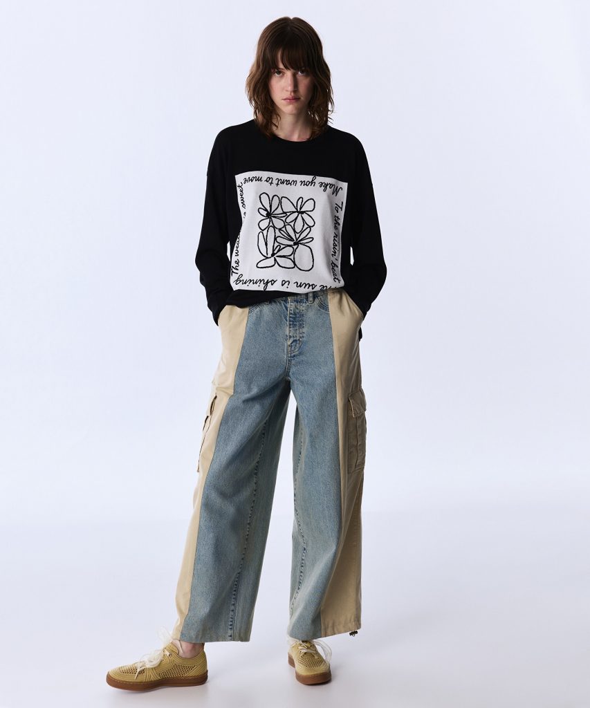 TWIST KUMAŞ MIX COLORBLOCK JEAN PANTOLON TS1260018046 - A.İNDİGO
