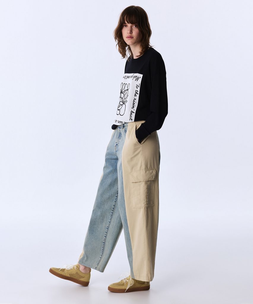TWIST KUMAŞ MIX COLORBLOCK JEAN PANTOLON TS1260018046 - A.İNDİGO