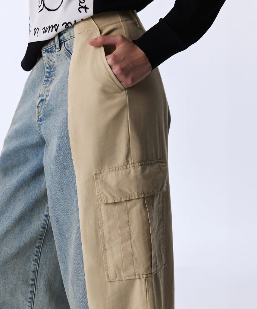 TWIST KUMAŞ MIX COLORBLOCK JEAN PANTOLON TS1260018046 - A.İNDİGO