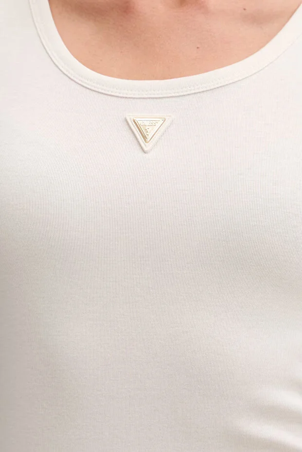 GUESS  Guess Olympe Kadın Aktif Modal T-shırt V6YP09K4312 - EKRU